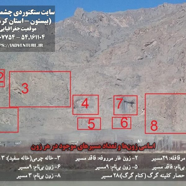 زون های سنگنوردی چشمه سهراب