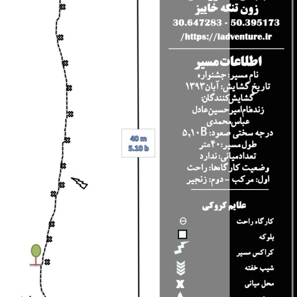 کروکی مسیر سنگنوردی خاییز